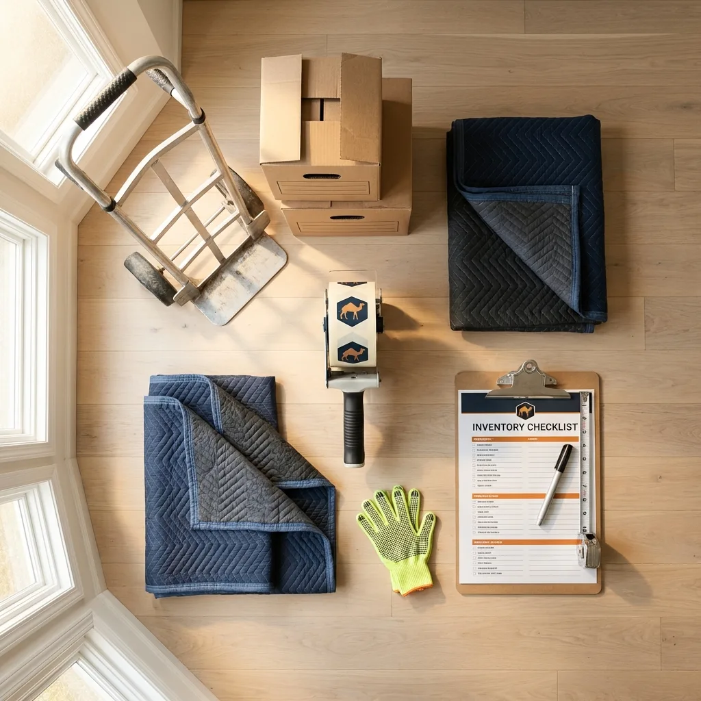Professional moving supplies and packing materials layout for Ritzville residential relocations